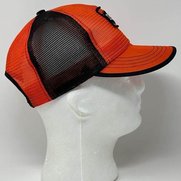 Vintage 80s O's Gold Trucker Hat Cap Orange Farmer Farming Snapback Full Mesh - Picture 9 of 11